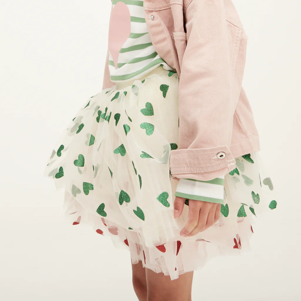 Vanilla Tutu Green Glitter Heart 6-8