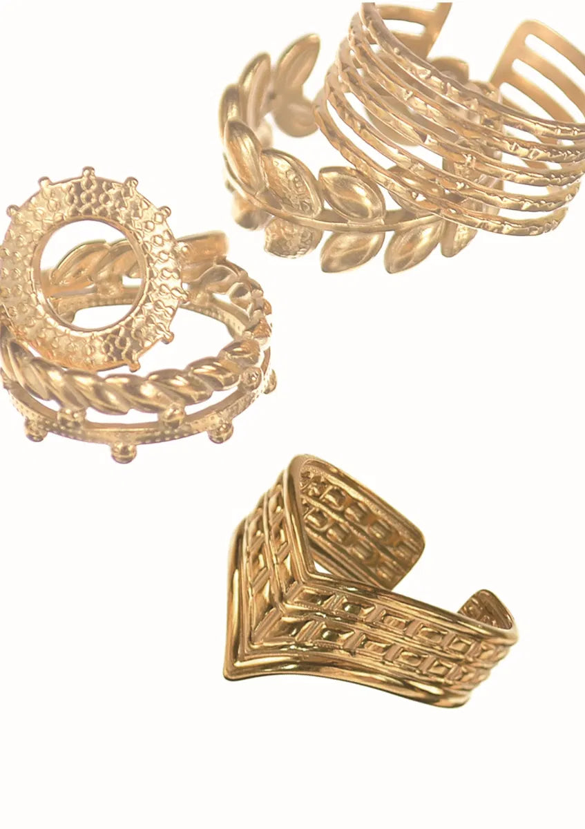 Sergent Stripes 18K Gold Plated Ring