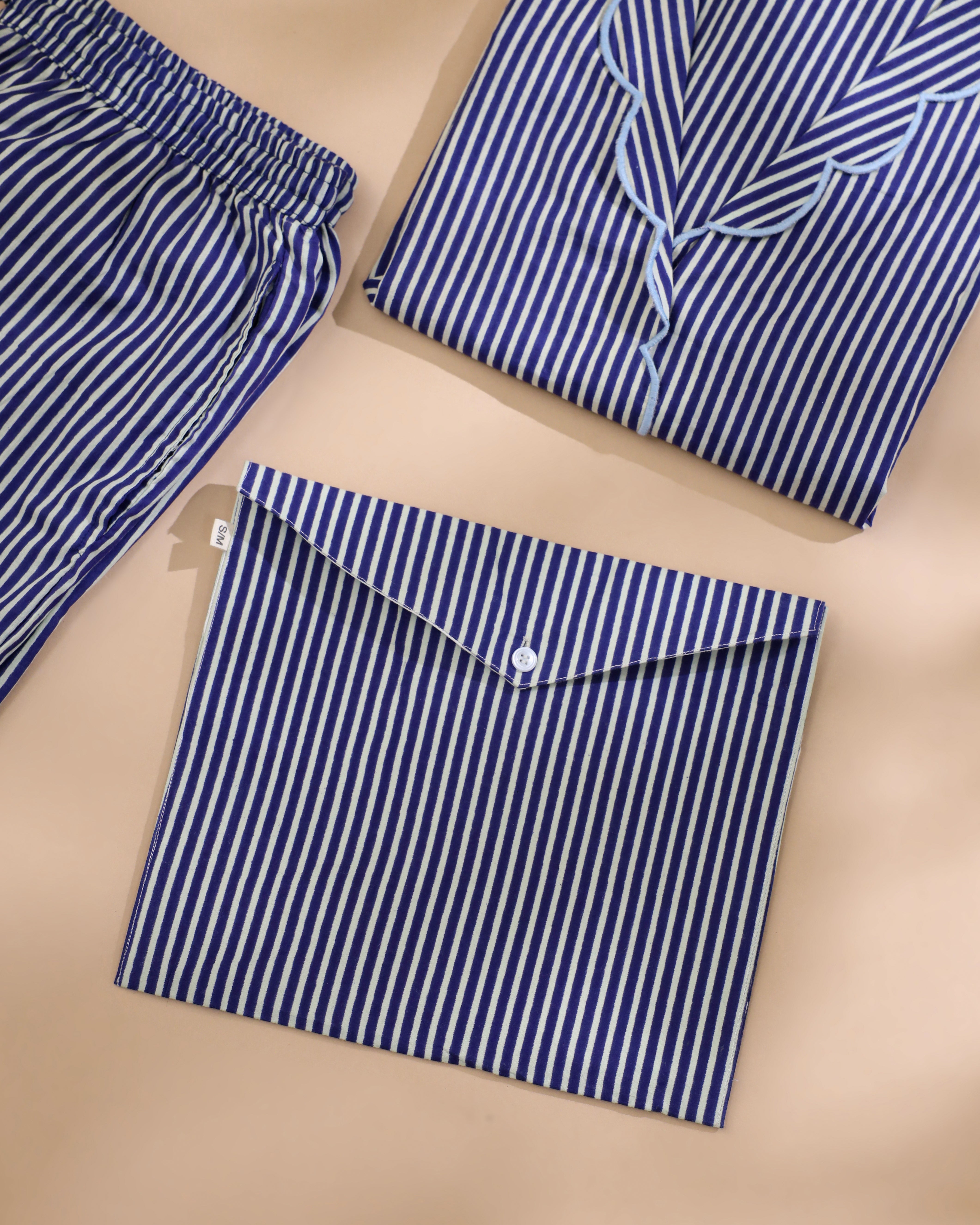 MOOCH London - Hand Block Print - Scallop Edge - Pyjama Set M/L