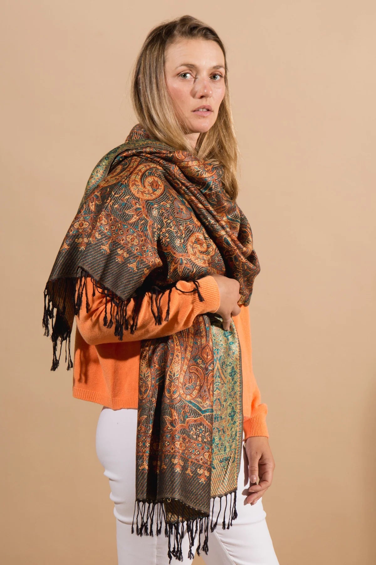 T&G - Casablanca Scarf - Orange/Green