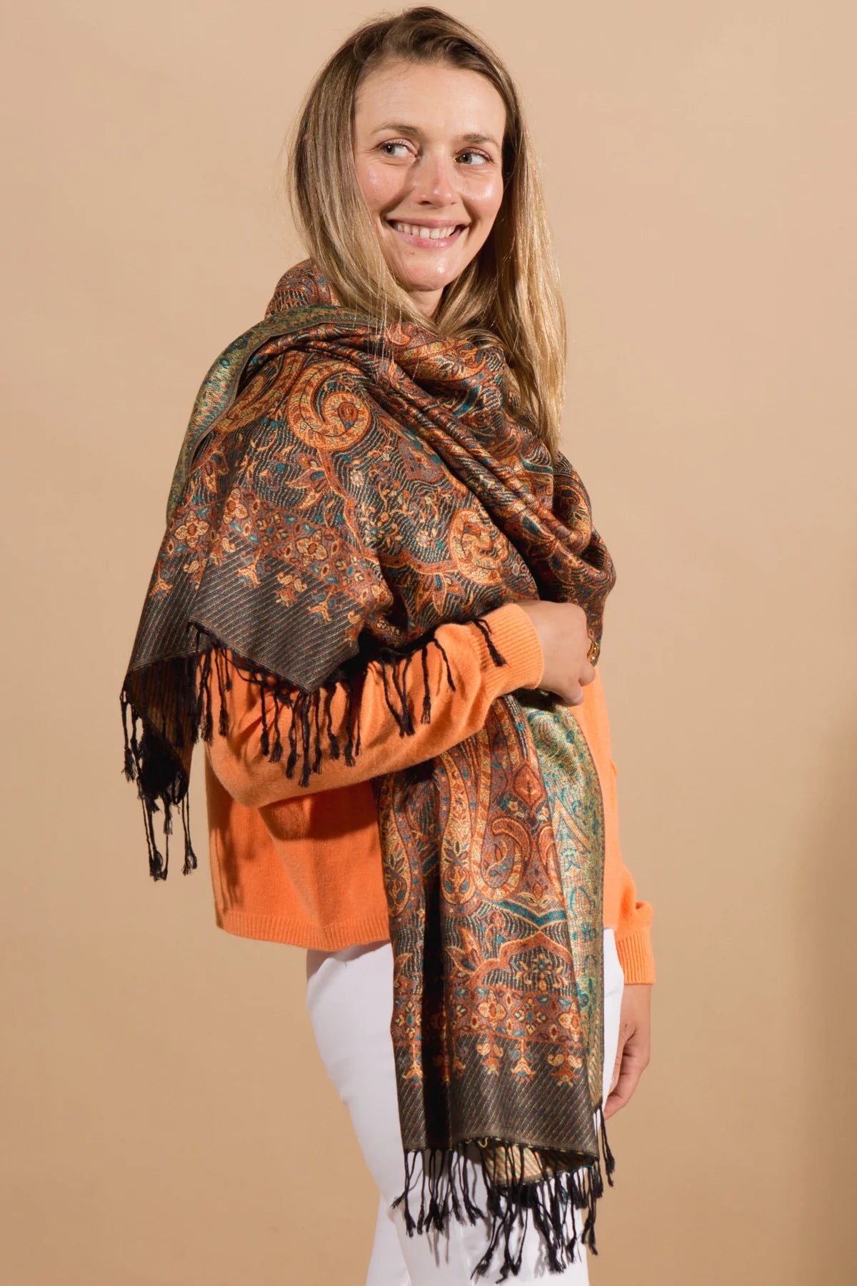 T&G - Casablanca Scarf - Orange/Green