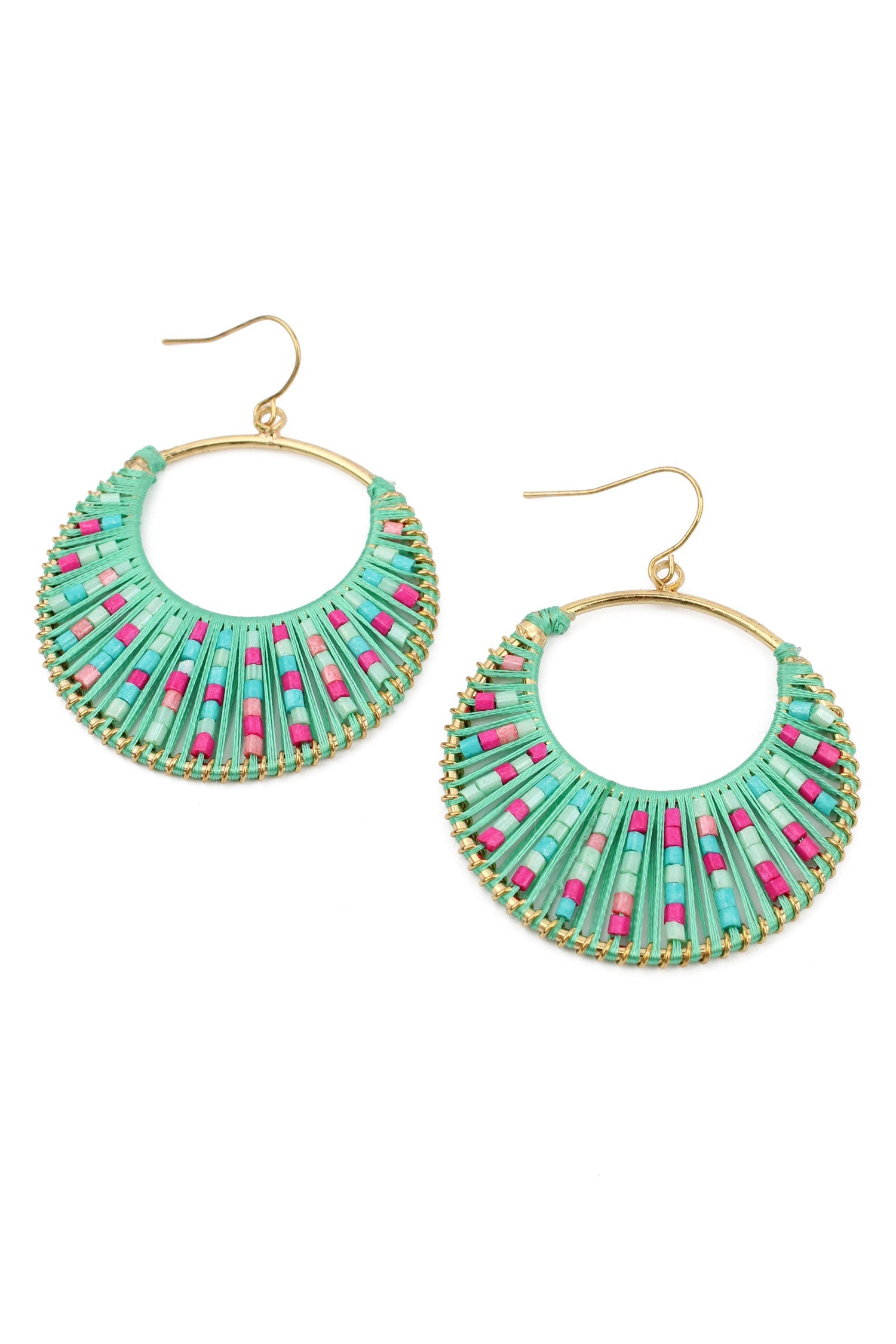 Thread Round Earrings