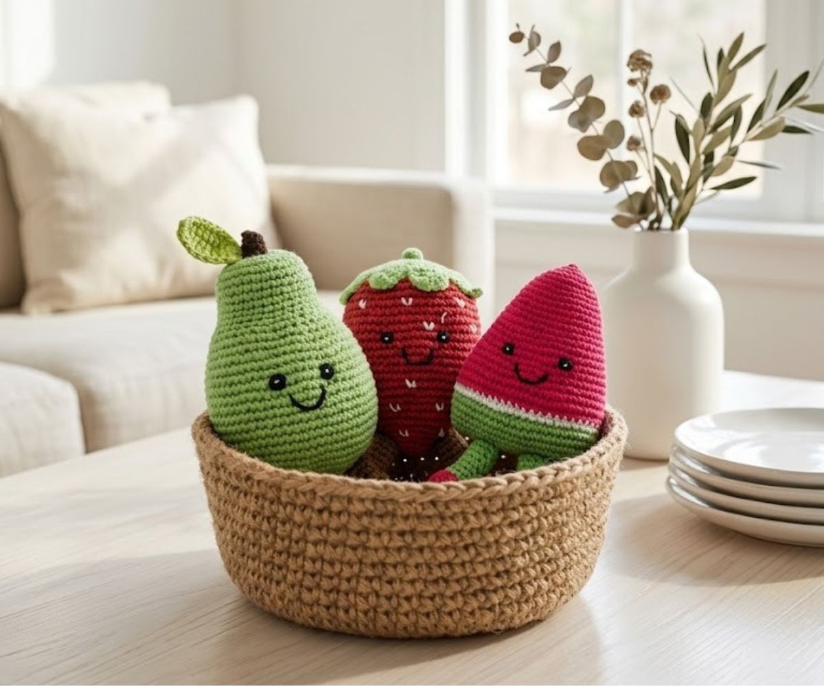 Best Years - Fair Trade Crochet Strawberry Baby Rattle Organic