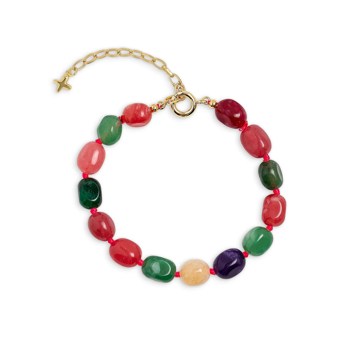 Multi Mixed Jade Stone Chunky Beaded Bracelet