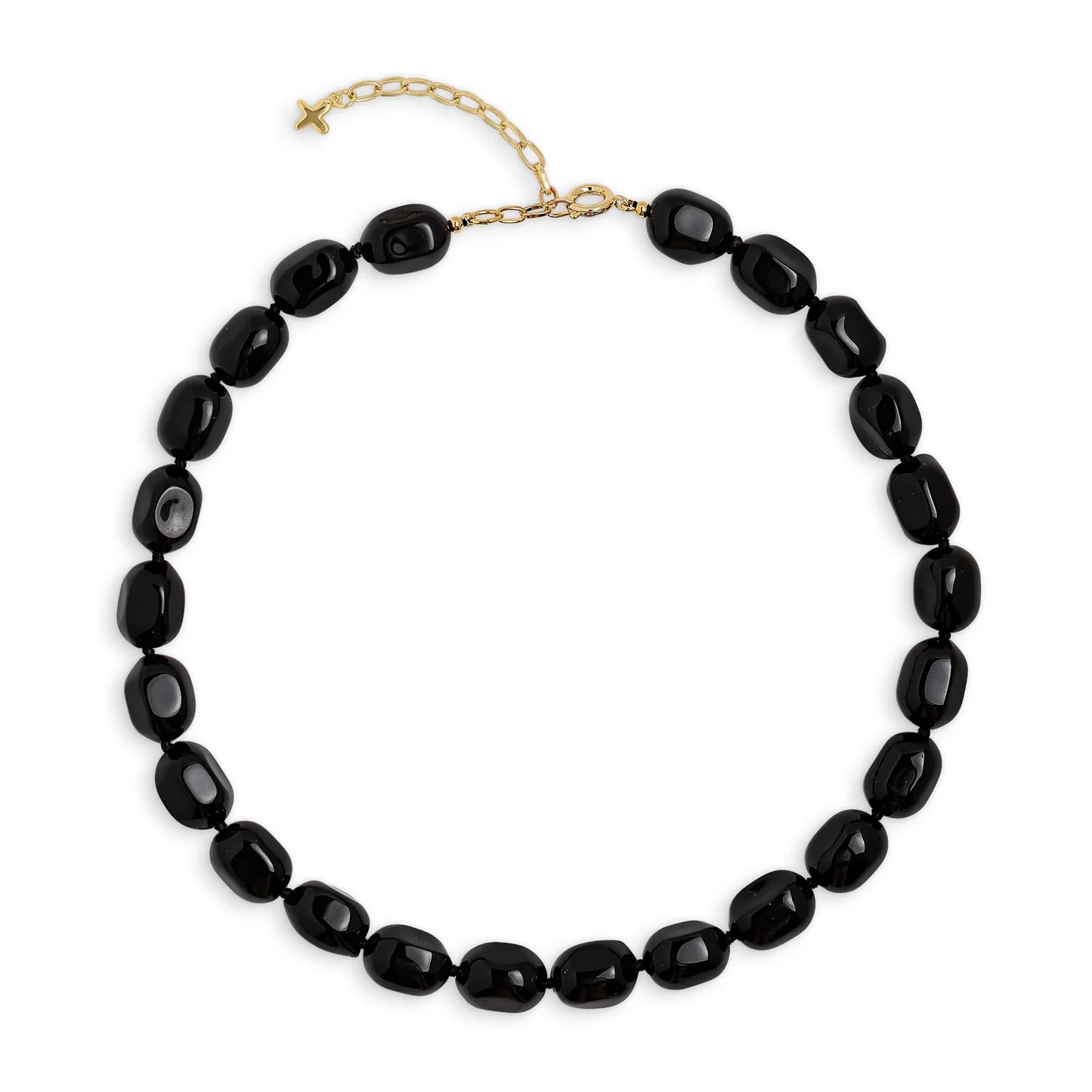 Black Agate Chunky Beaded Necklace