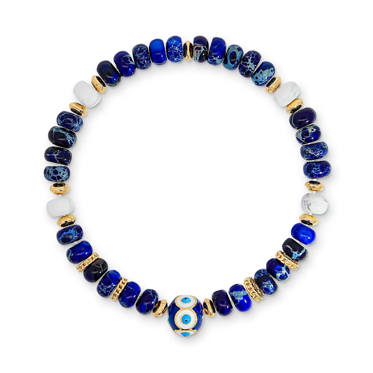 Blue Natural Stone Evil Eye Bracelet