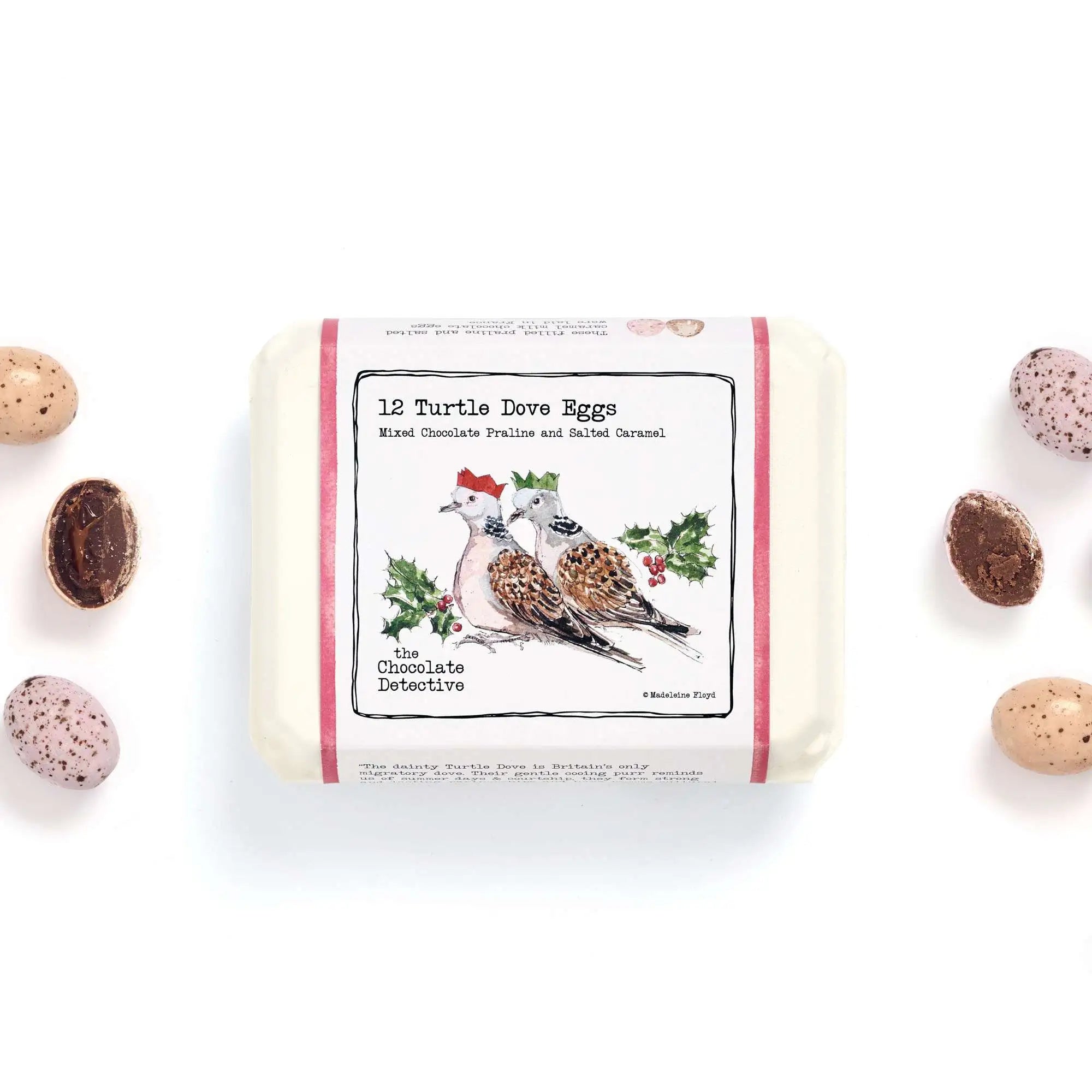 12 Christmas Turtle Dove Chocolate Eggs 150g