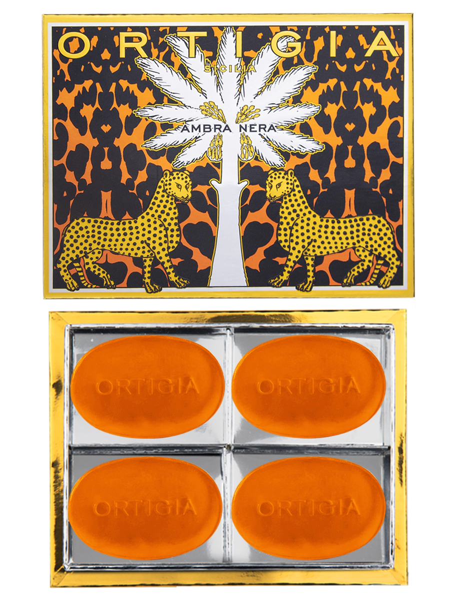 Ortigia - Ambra Nera Soap Set 4