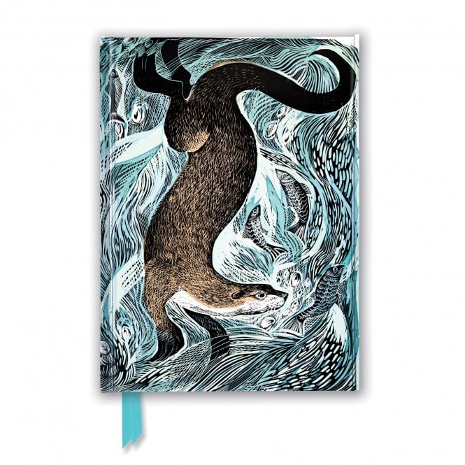 Angela Harding Fishing Otter Foiled Ruled Journal