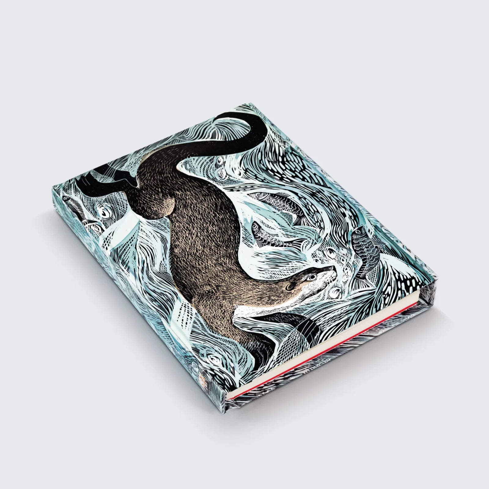 Angela Harding Fishing Otter Foiled Ruled Journal