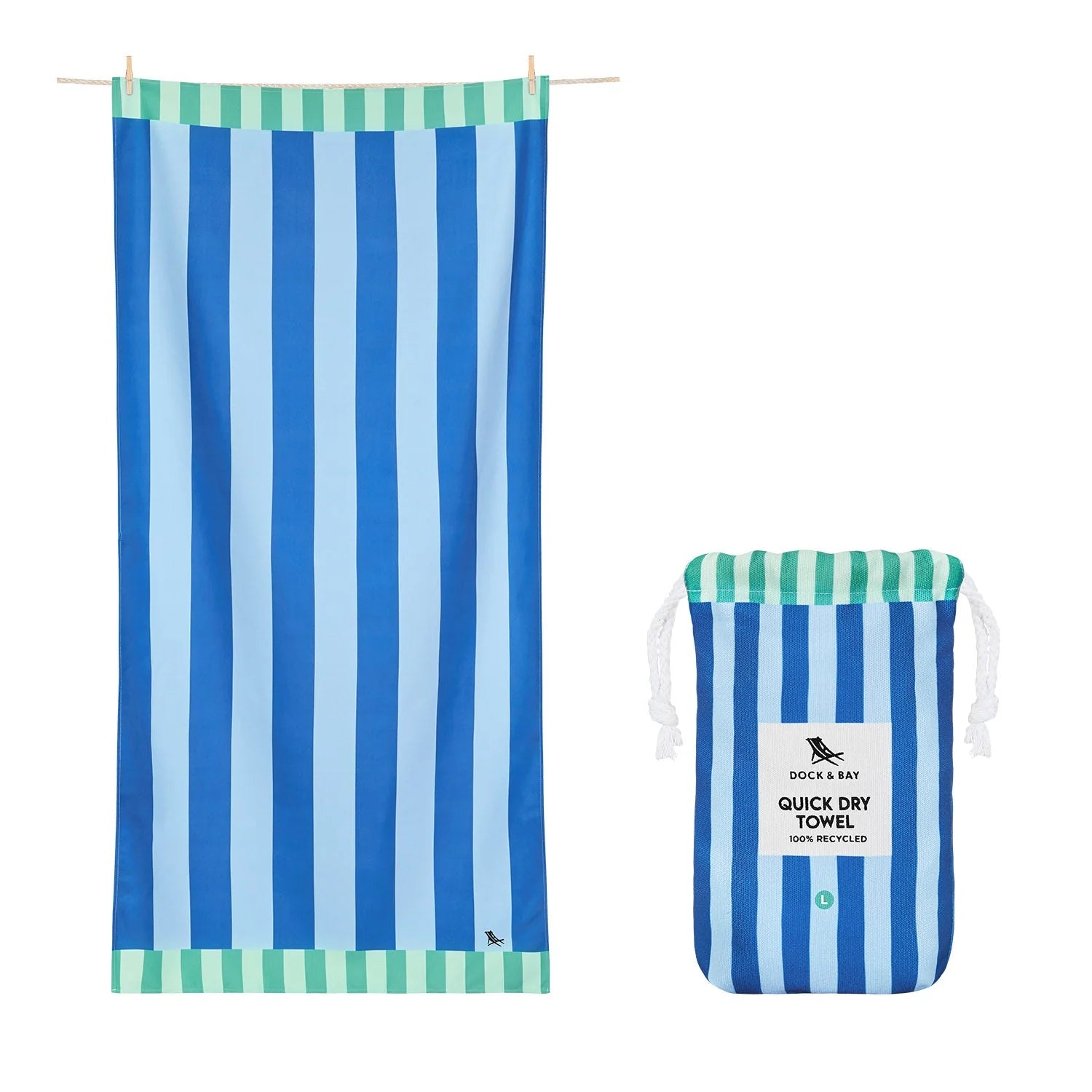 Dock & Bay Beach Towel - Blue Sky - Large