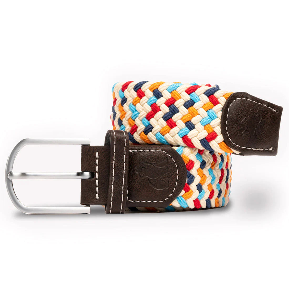 Multi Colour Zigzag Woven Belt - L