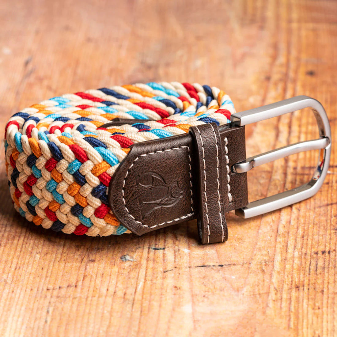Multi Colour Zigzag Woven Belt - M