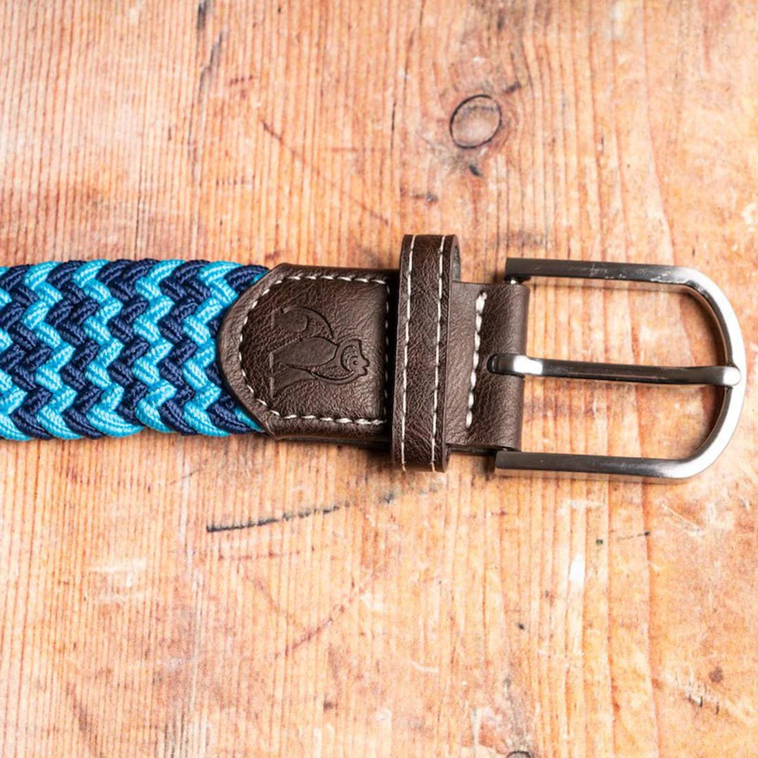 Swole Panda - Sky Blue Zigzag - Woven Belt - L