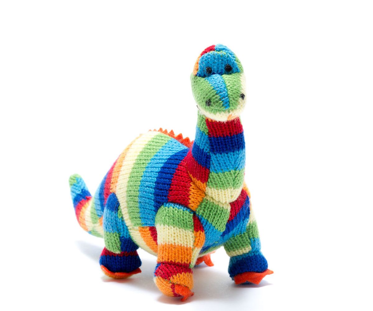 Best Years - Knitted Diplodocus Dinosaur Baby Rattle