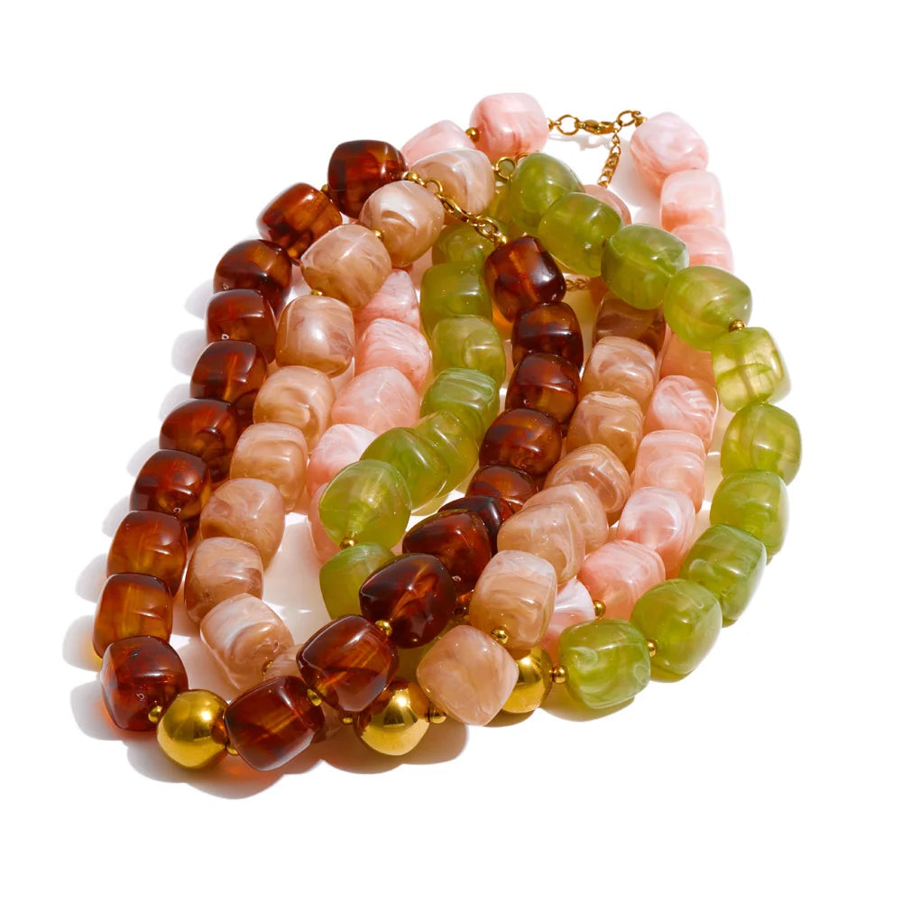 Acrylic Beaded Chunky Necklace