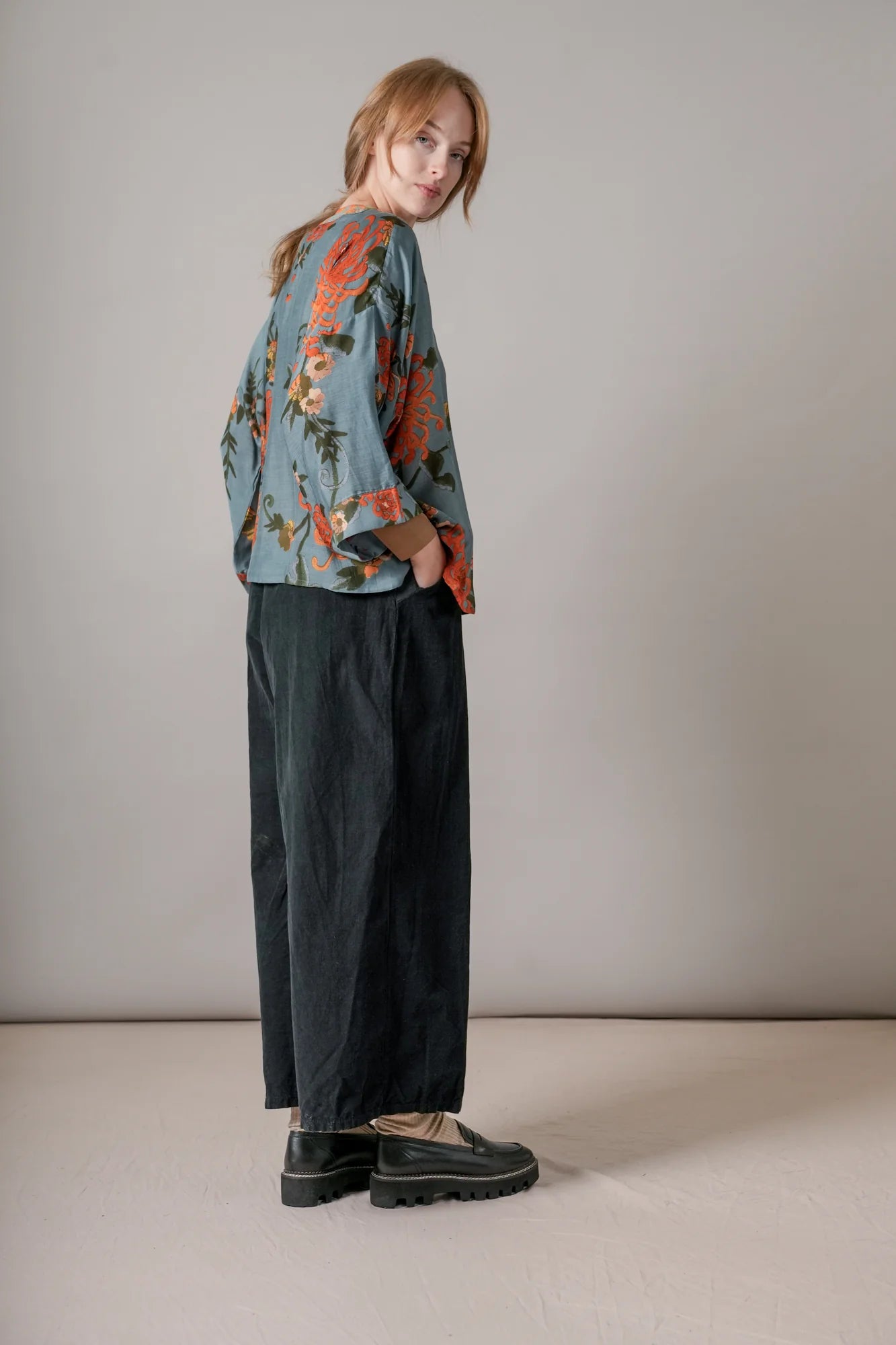 100 Stars Kimono -Chrysanthemum Grey