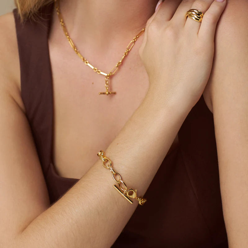 Orelia - Oval Link T-Bar Drop Bracelet