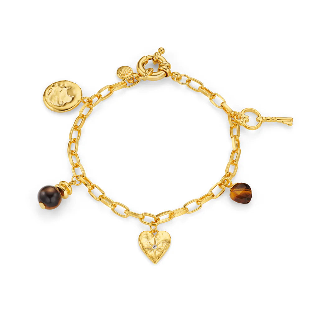Orelia - Mixed Charm & Tigers Eye Bracelet