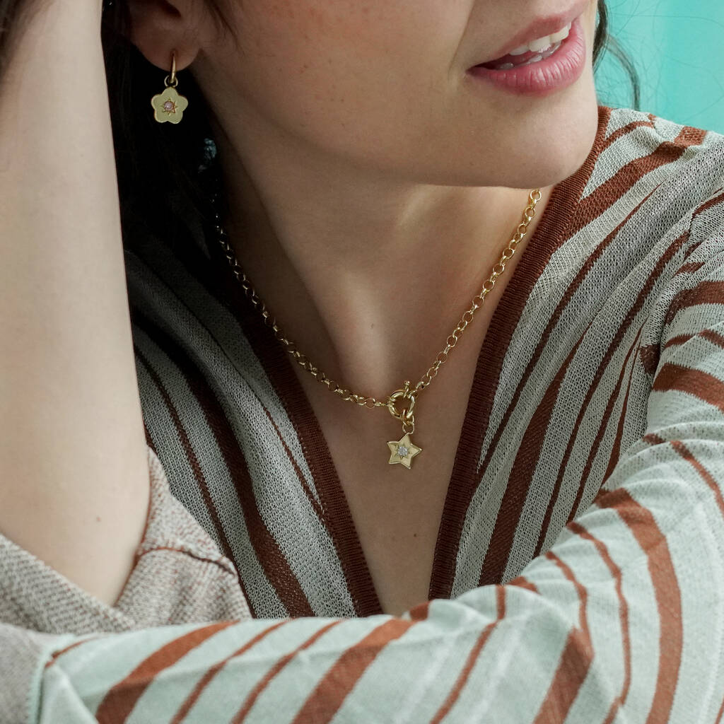 Retro Multi-Charm Chunky Chain Necklace - Silver