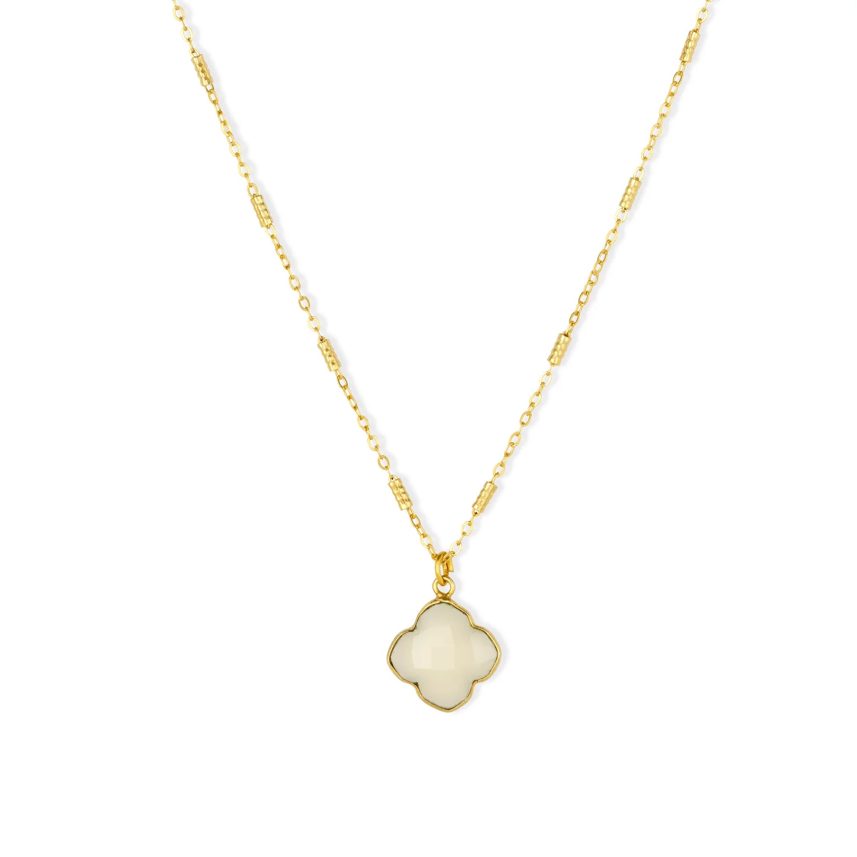 Ashiana - Clover White Chalcedony Necklace