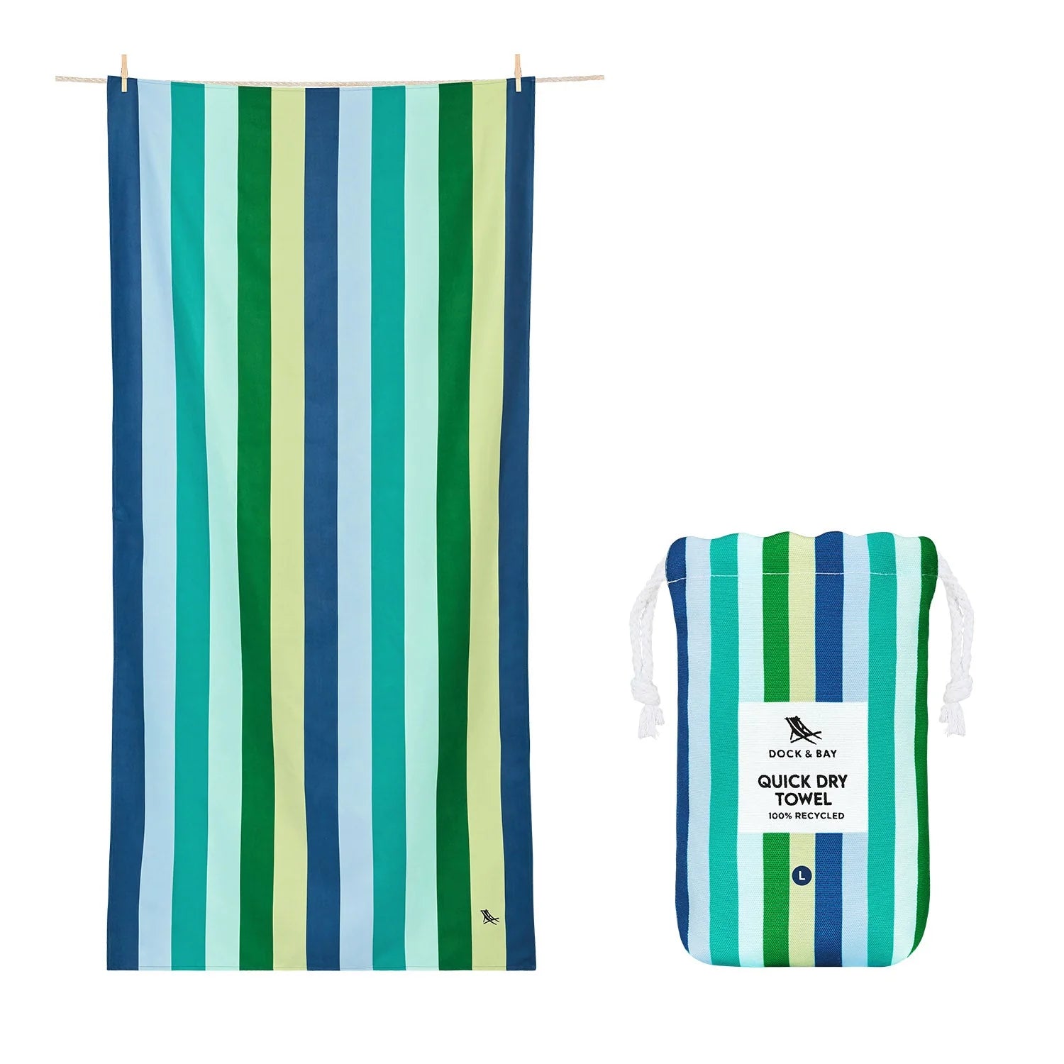 Dock & Bay Beach Towel - Cool Lagoon - Large
