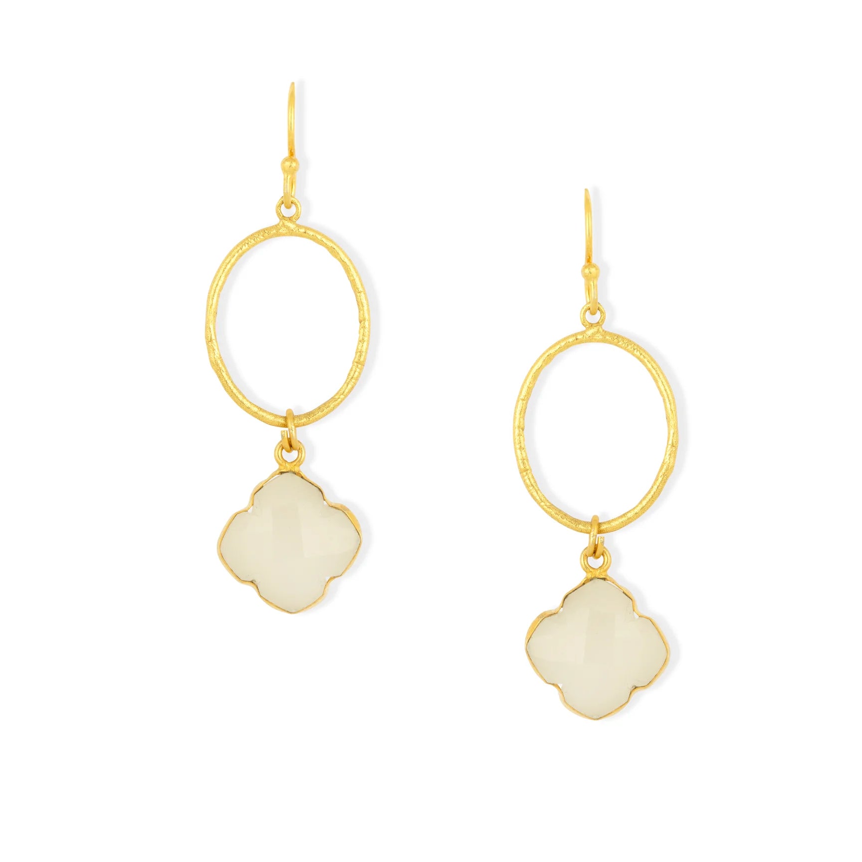 Ashiana - Clover Hoop Earrings White