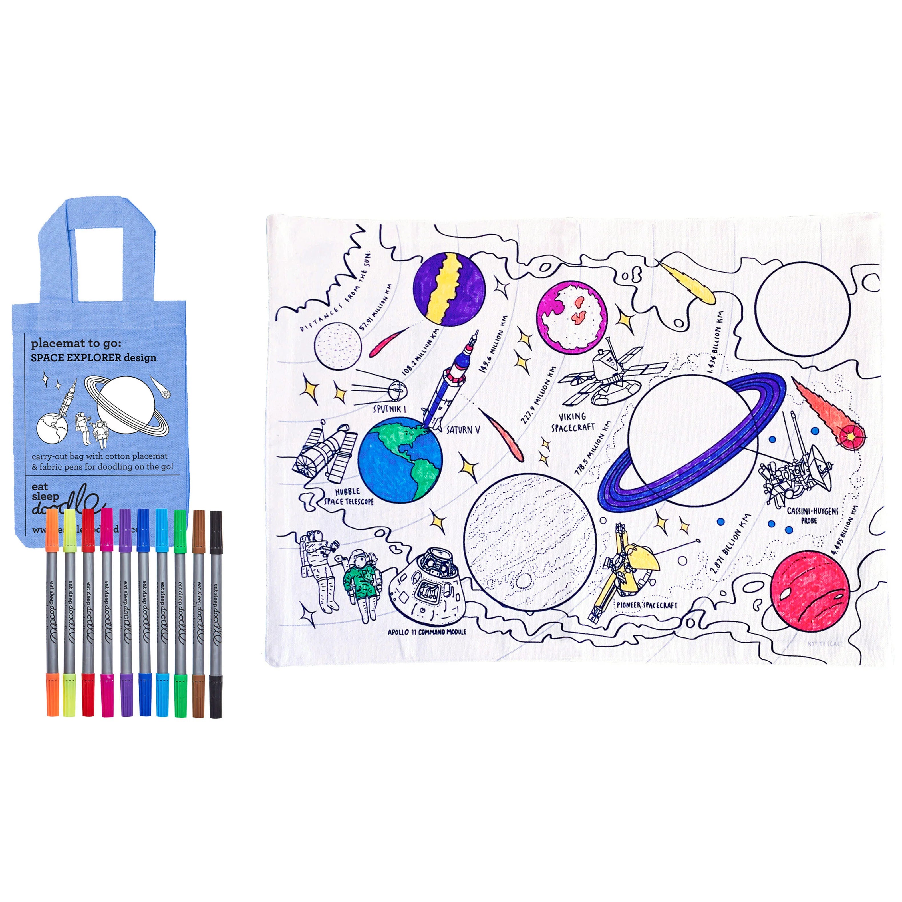 Space Explorer Doodle Placemat To Go