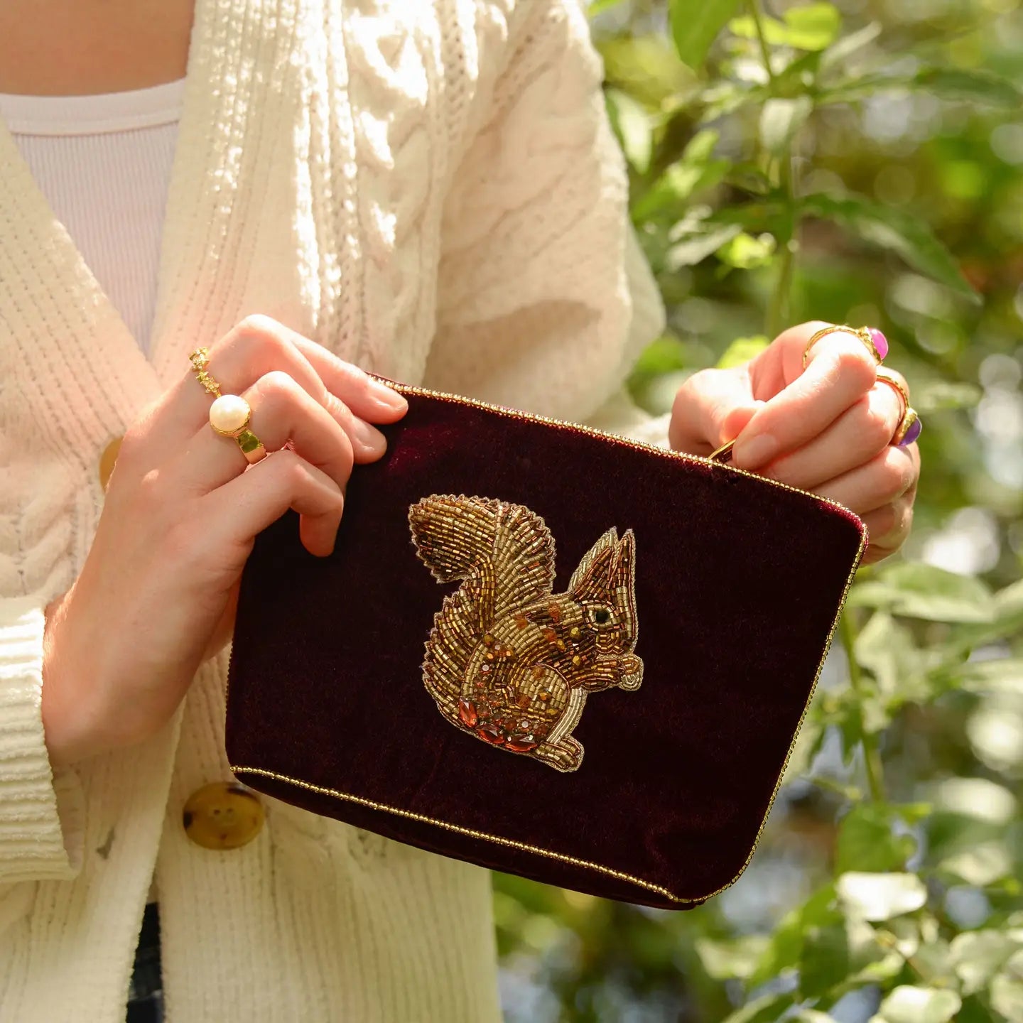 Velvet Squirrel - Medium Pouch