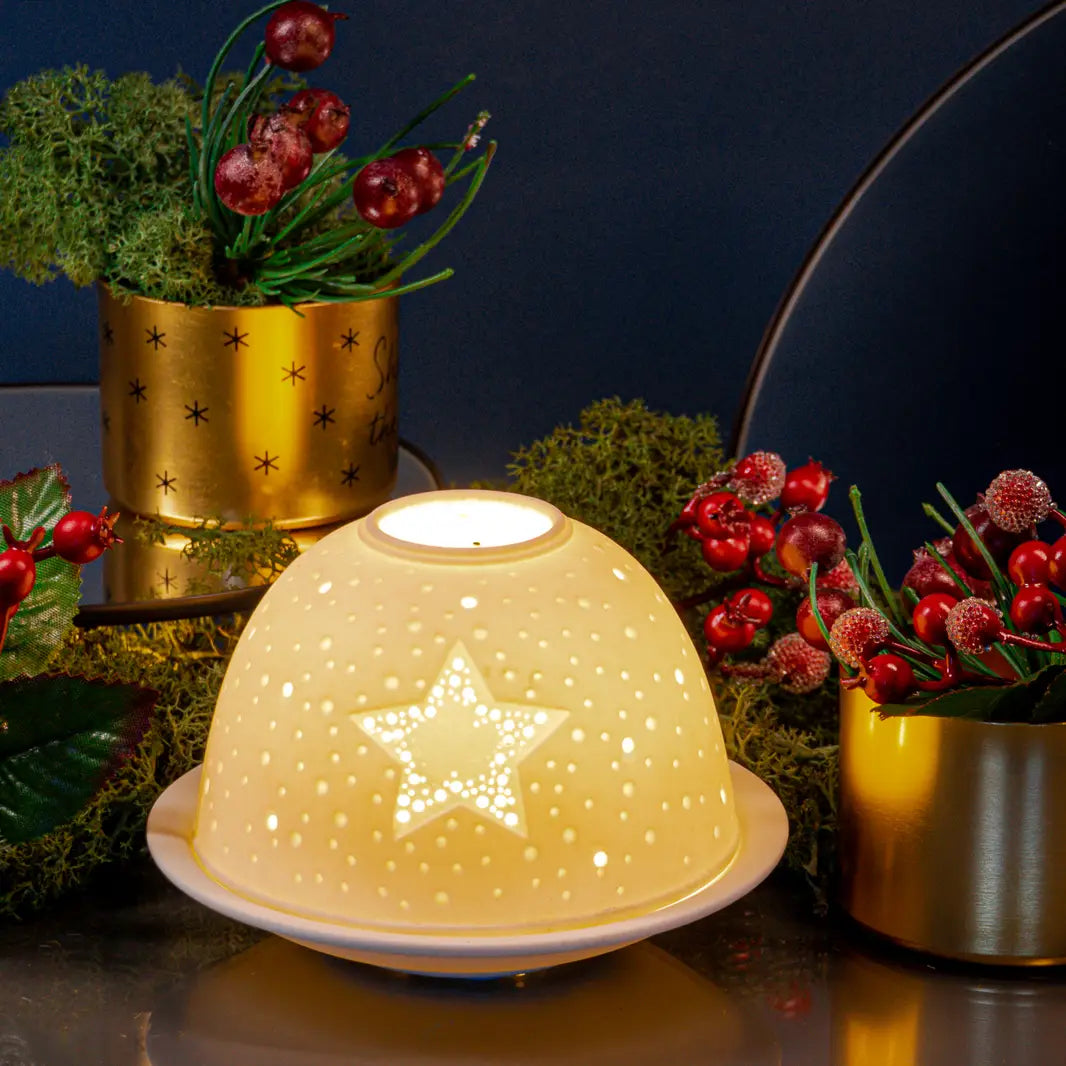 Twinkling Star - Porcelain Tealight Holder