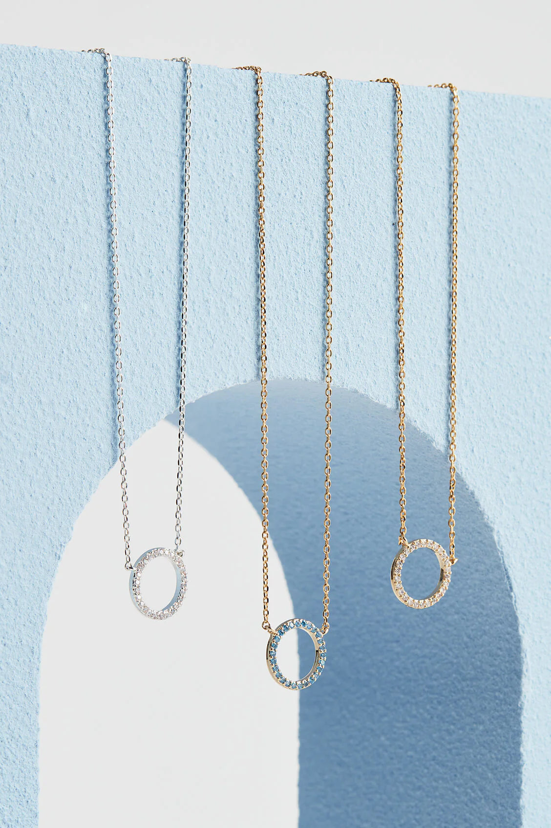 Circle CZ Necklace - Gold