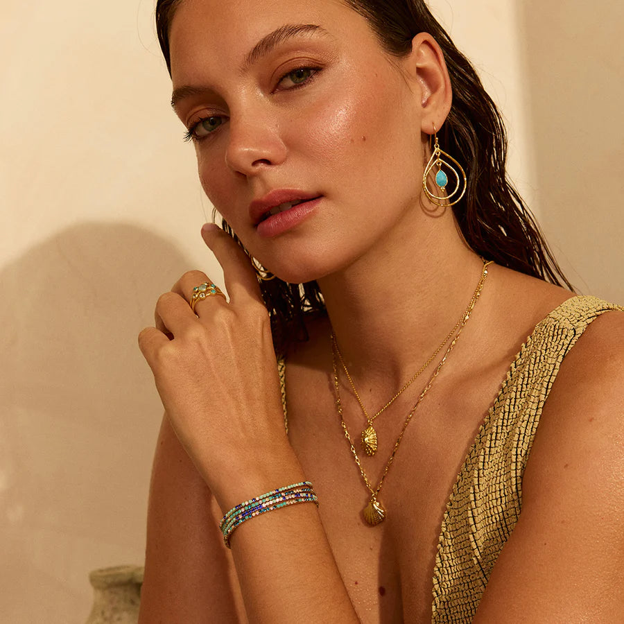 Ashiana - Estepona Gold Shell Pendant Necklace