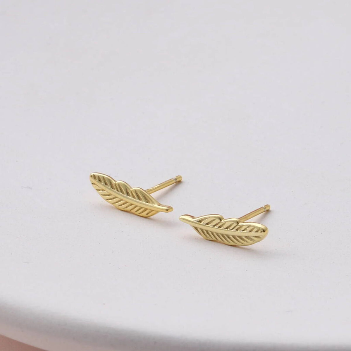Feather Earrings - Gold