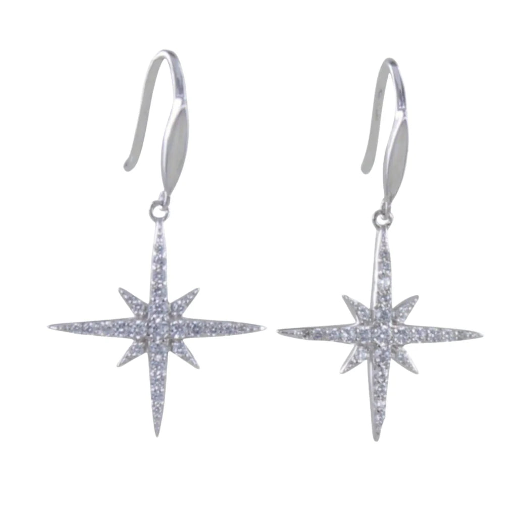 Reeves & Reeves - Follow that Star Pave Earrings - Silver