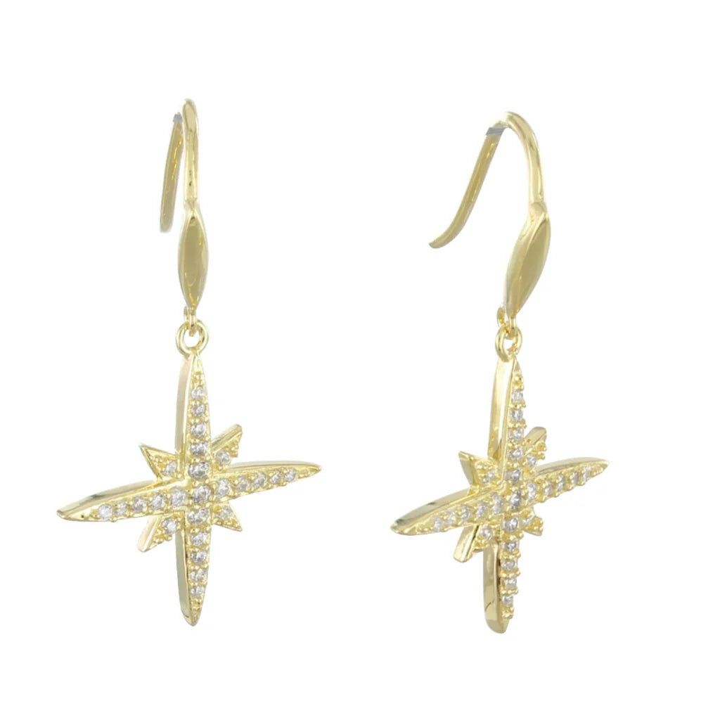 Reeves & Reeves - Follow that Star Pave Earrings - Gold