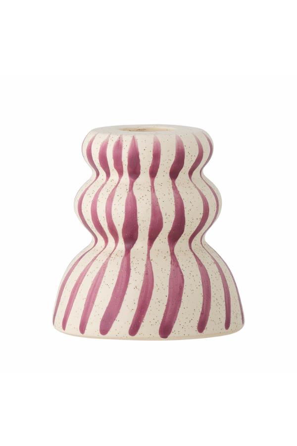 Gabin Candle Holder Purple Stoneware