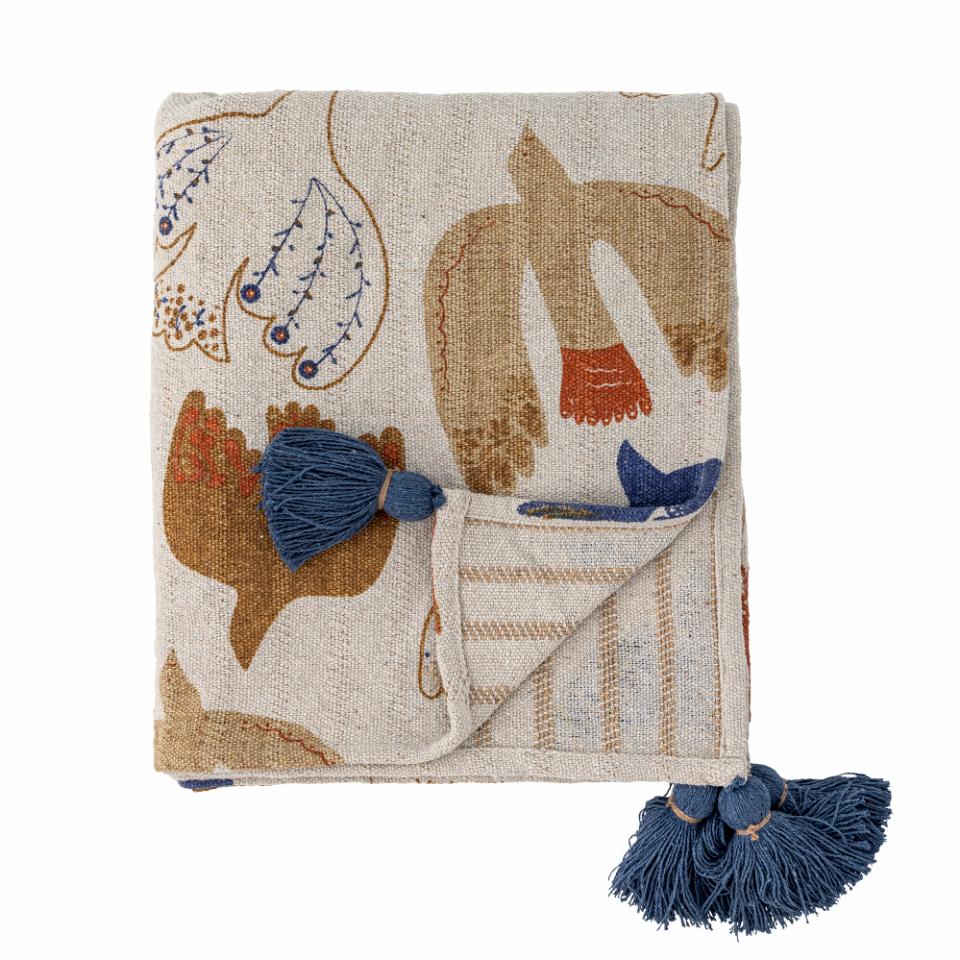 Birds Recycled Cotton Throw - Multi