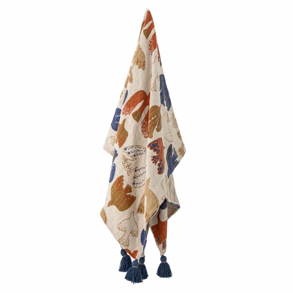 Birds Recycled Cotton Throw - Multi