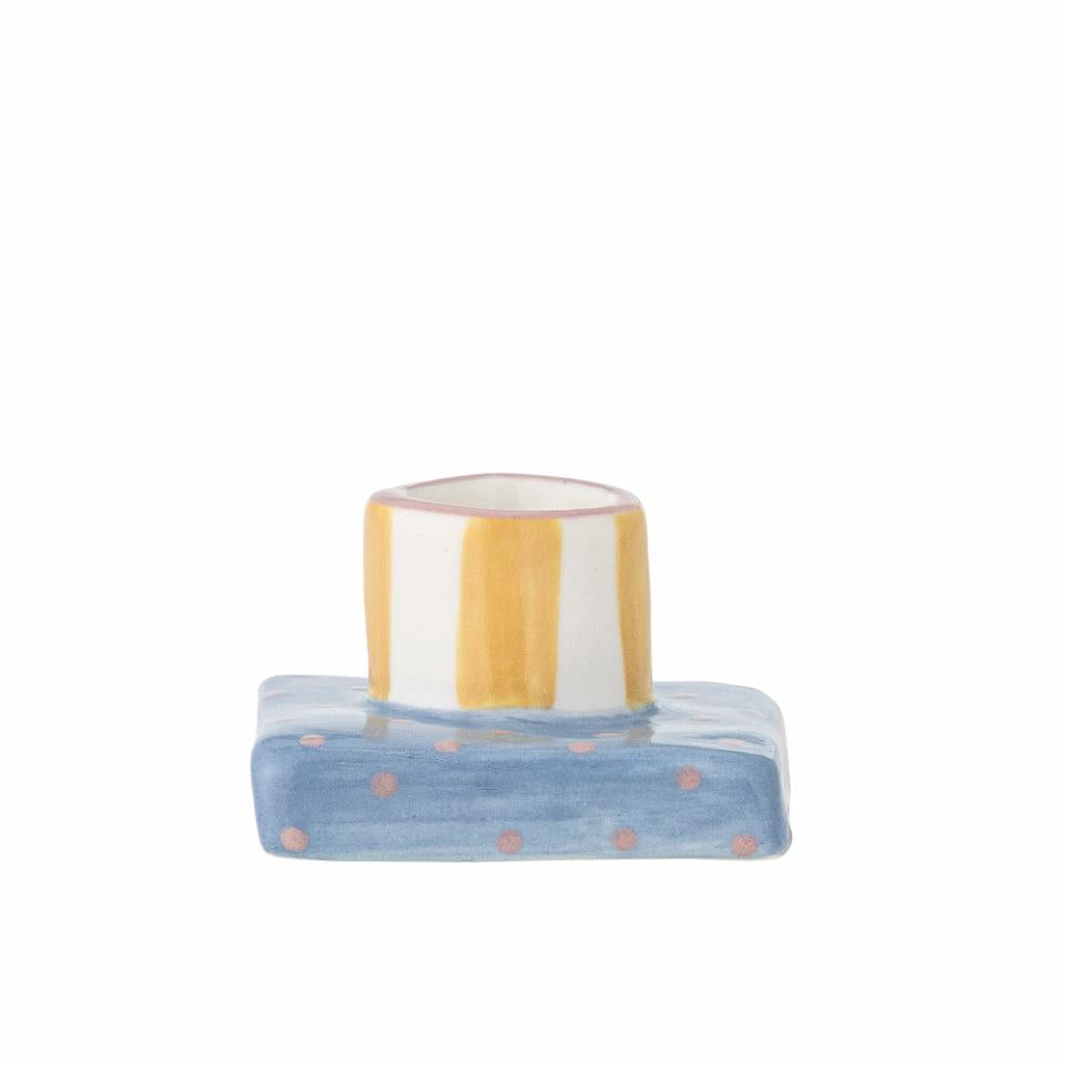 Tacana Candle Holder - Small - Blue/Yellow