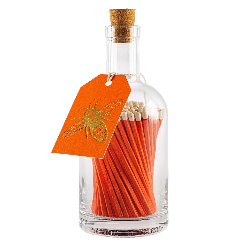Glass Bottle Matches - Gold Bee