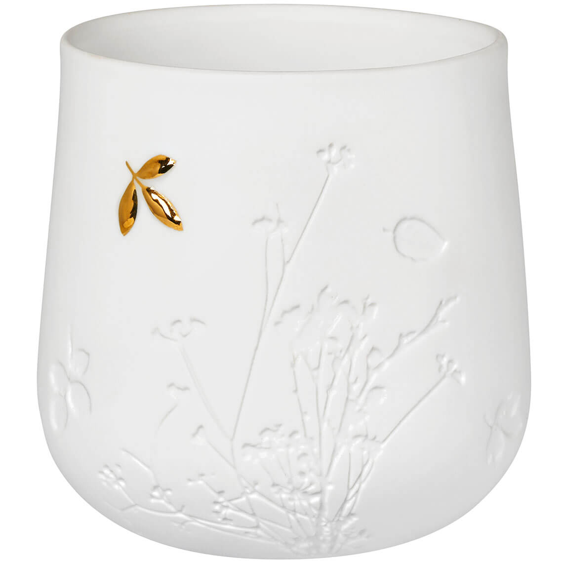 Porcelain Gold Leaf Tea Light Holder