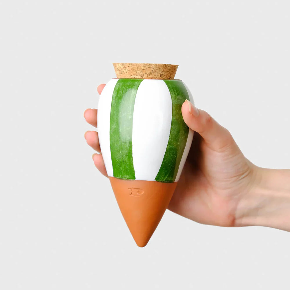 Pepin - Plant Watering Olla - Green Stripe