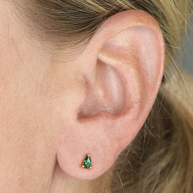 Emerald Teardrop Stud - GP
