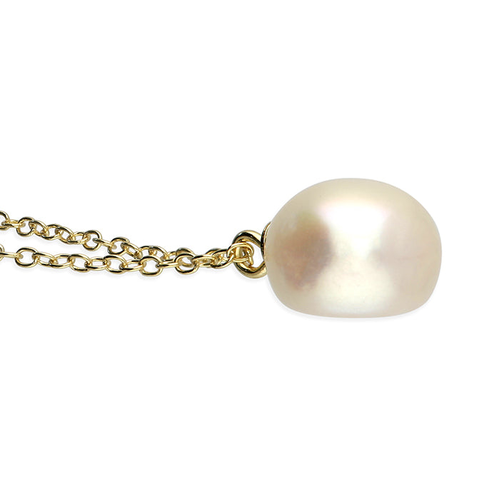 Gold Plated Sterling Silver Single FWP Necklace