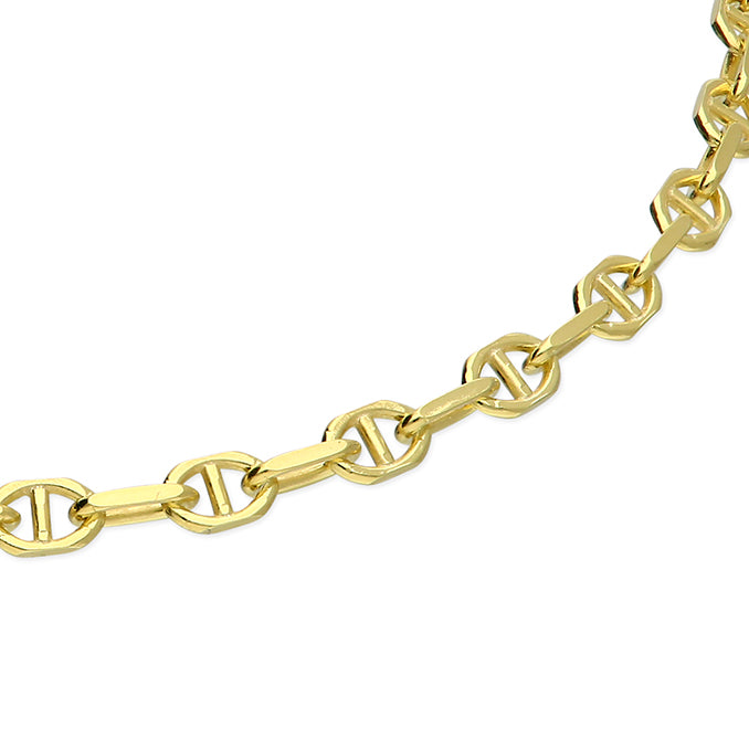 Sterling Silver Anchor Chain Bracelet - Gold