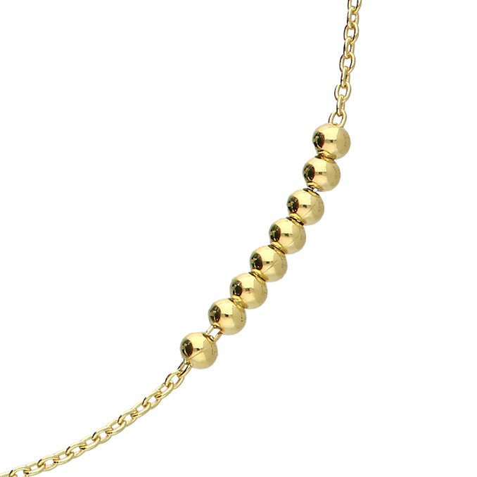 Bead And Trace Chain Bracelet  - Gold