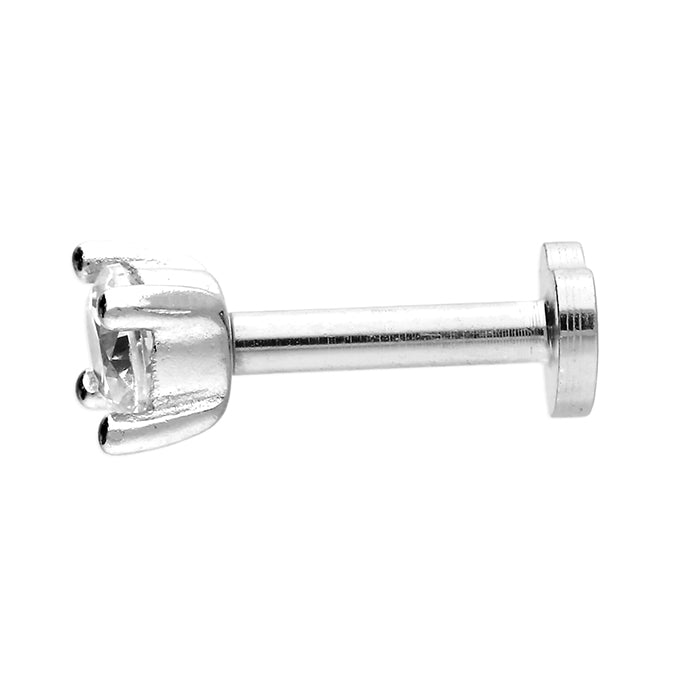 Cubic Zirconia Single Labret Stud Earring