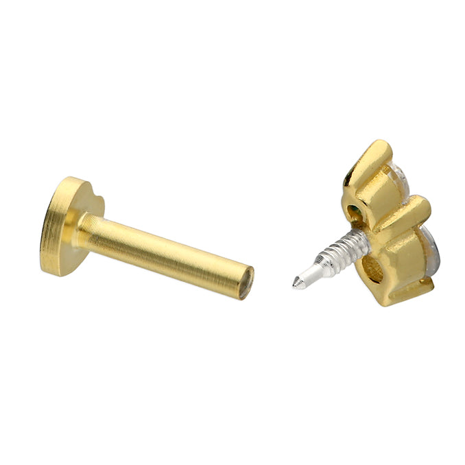 Cubic Zirconia Single Labret Stud Earring - Gold