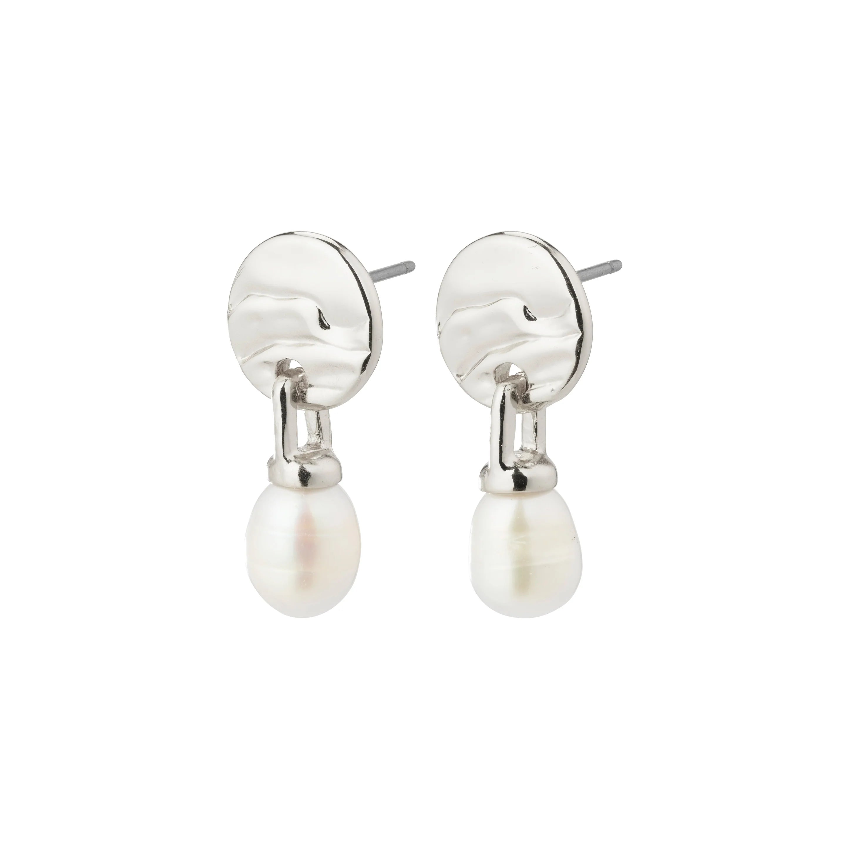 Heat freshwater pearl earrings Silver Plated