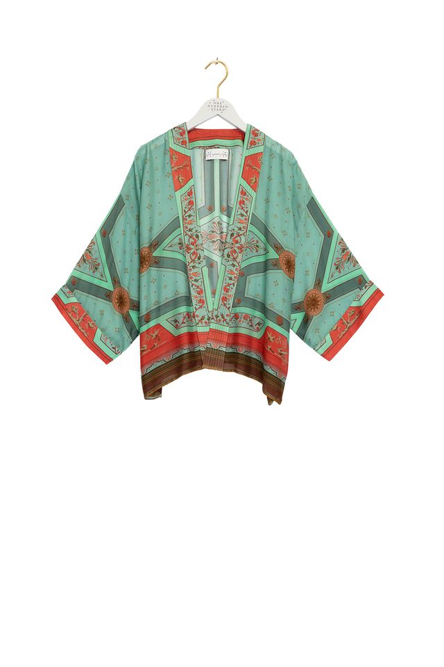 One Hundred Stars Kimono -  Fleur De Lys Aqua